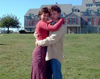 Elena Aaron and Robert Pemberton prepare to film final scene in the mystical romance film BY THE SEA. Photo by Tony Bennis